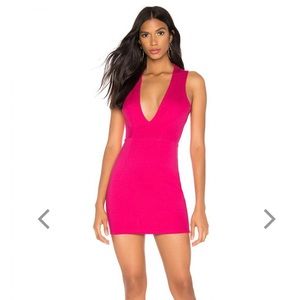 Super down Deep V Hot Pink